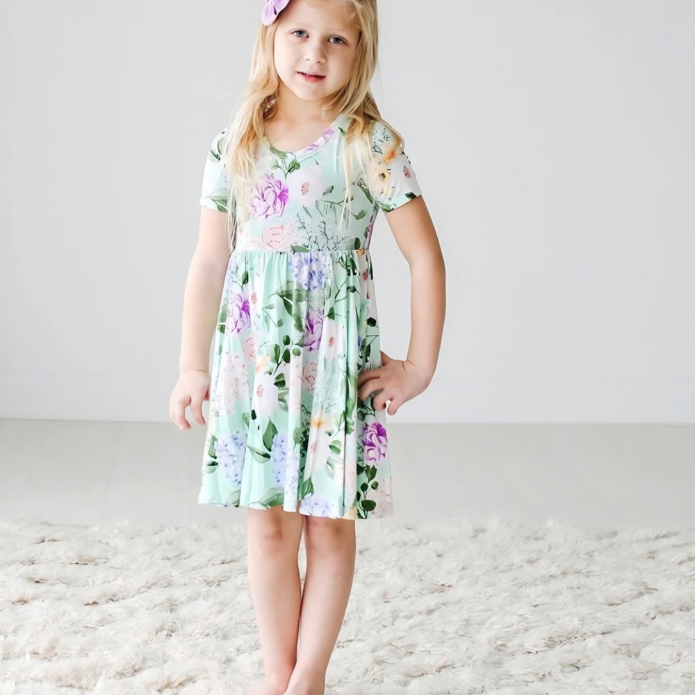 Posh Peanut Mint Floral Casual Dress